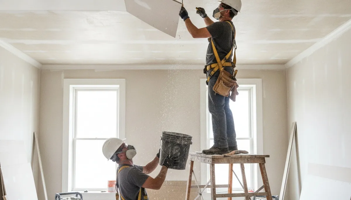Ceiling water damage repair in Visalia, CA for stained, sagging home ceilings with hidden moisture issues