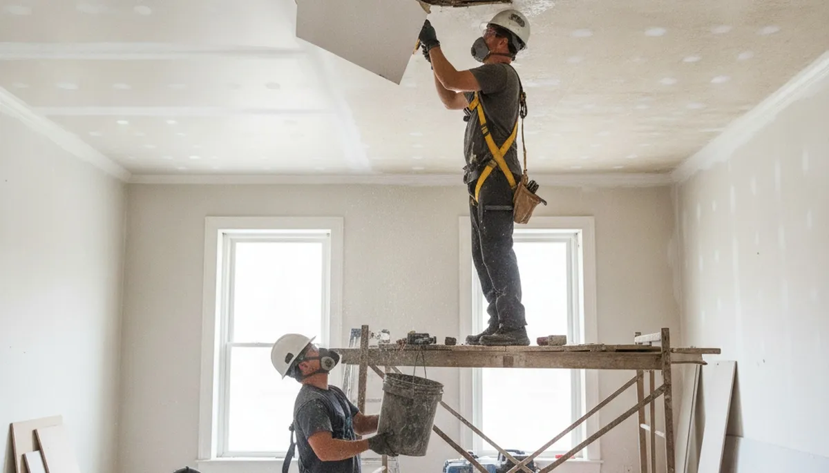 Ceiling water damage repair in Visalia, CA home by water damage restoration team