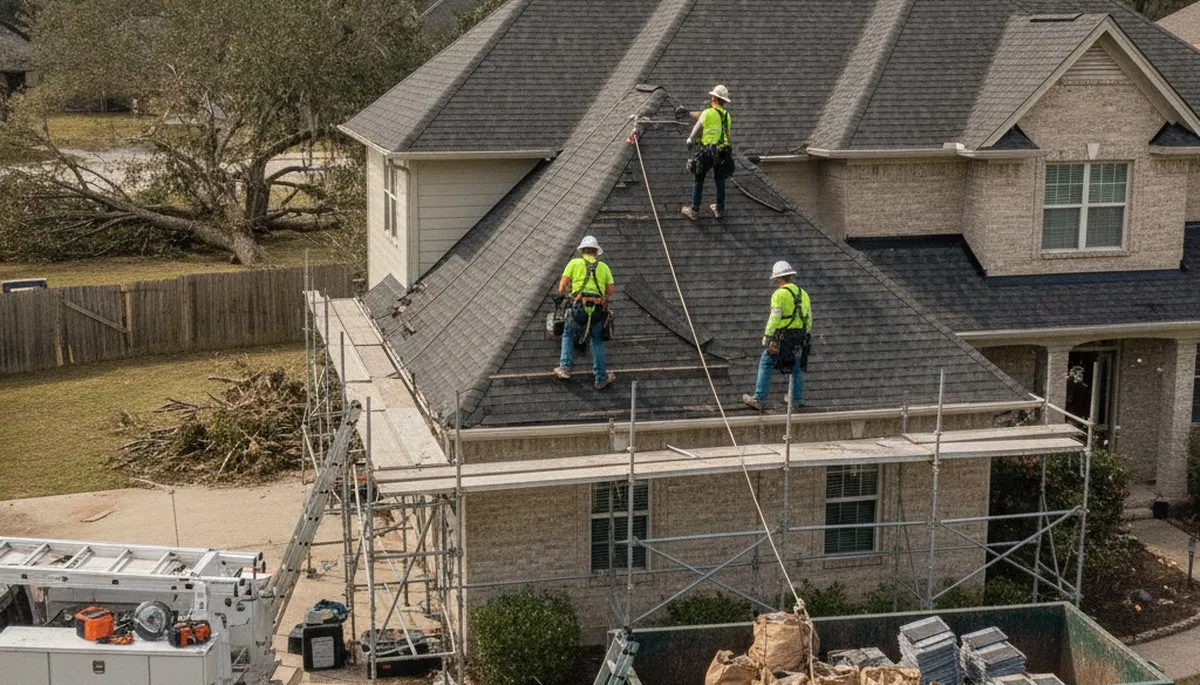 Storm damage restoration crew helping Visalia, CA homes recover from flooding and water damage