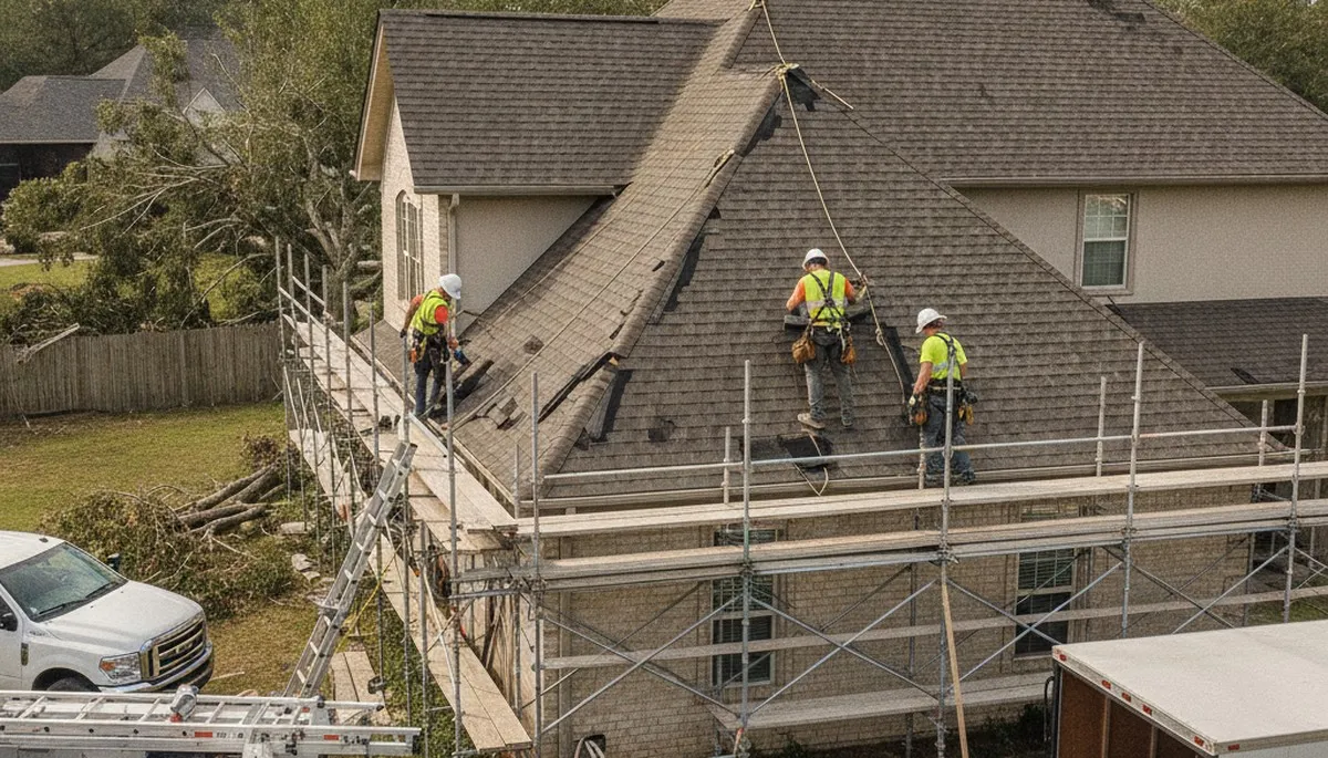 Storm damage restoration crew in Visalia, CA providing 24/7 water damage cleanup for homes