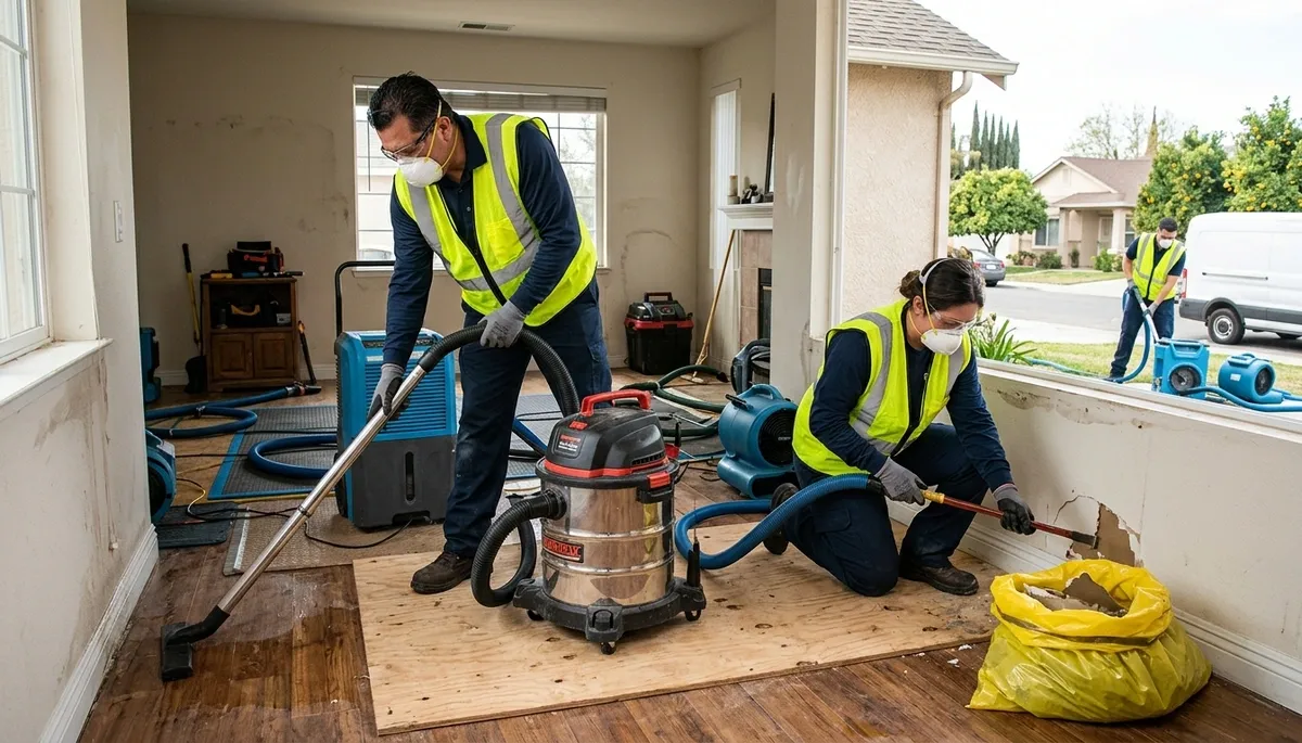 Water damage restoration team serving Visalia, CA with professional cleanup and repair services