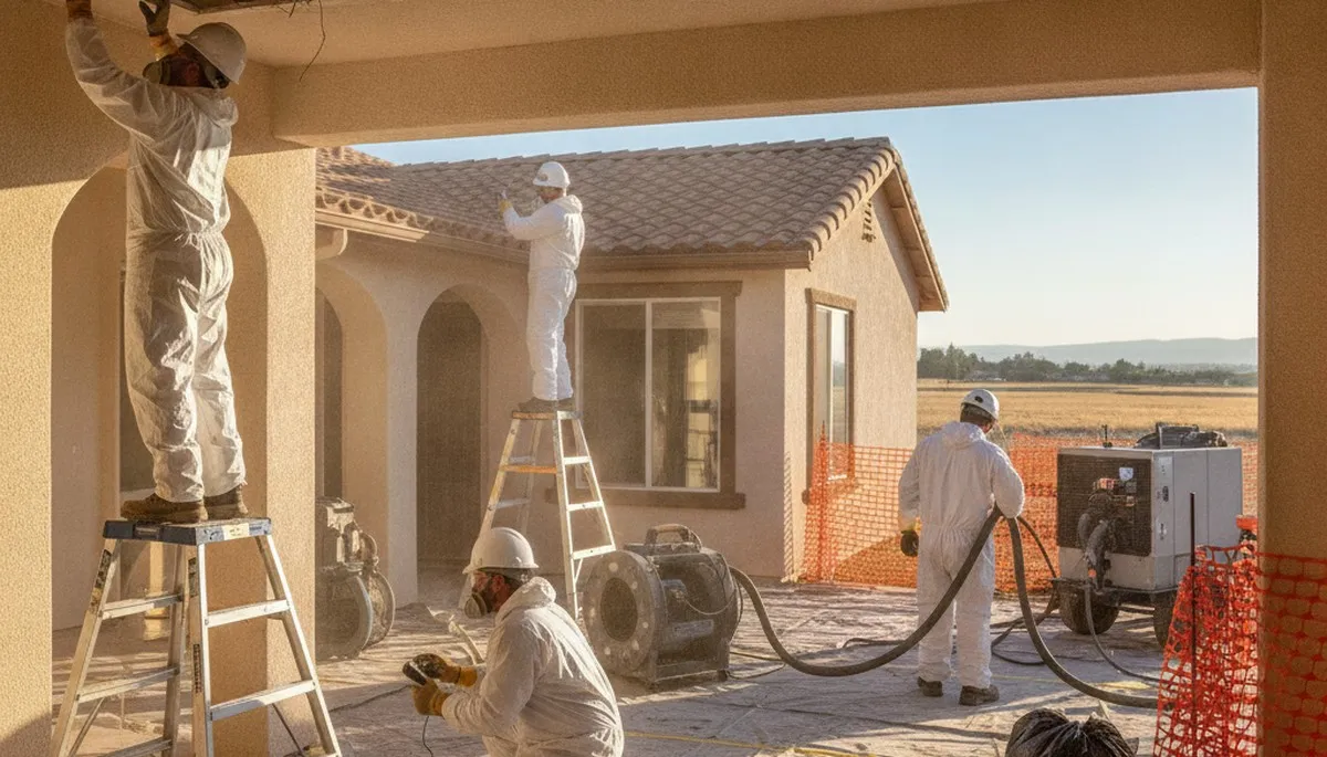 Water damage restoration team in Visalia, CA providing emergency cleanup and repair services