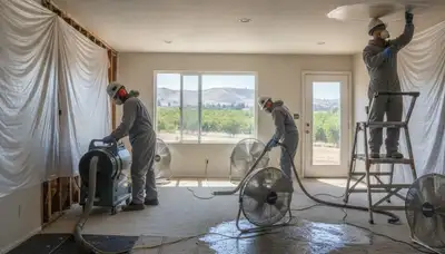 Water damage restoration team in Visalia, CA providing fast cleanup and repair services