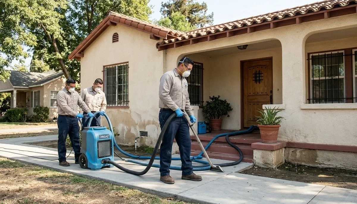 Water damage restoration team in Visalia, CA providing fast cleanup and repair services