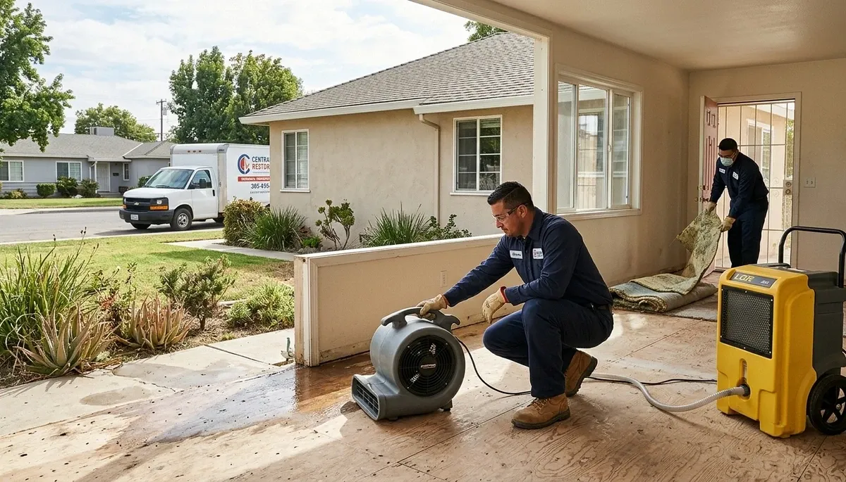 Water damage restoration team in Visalia, CA serving homes and businesses