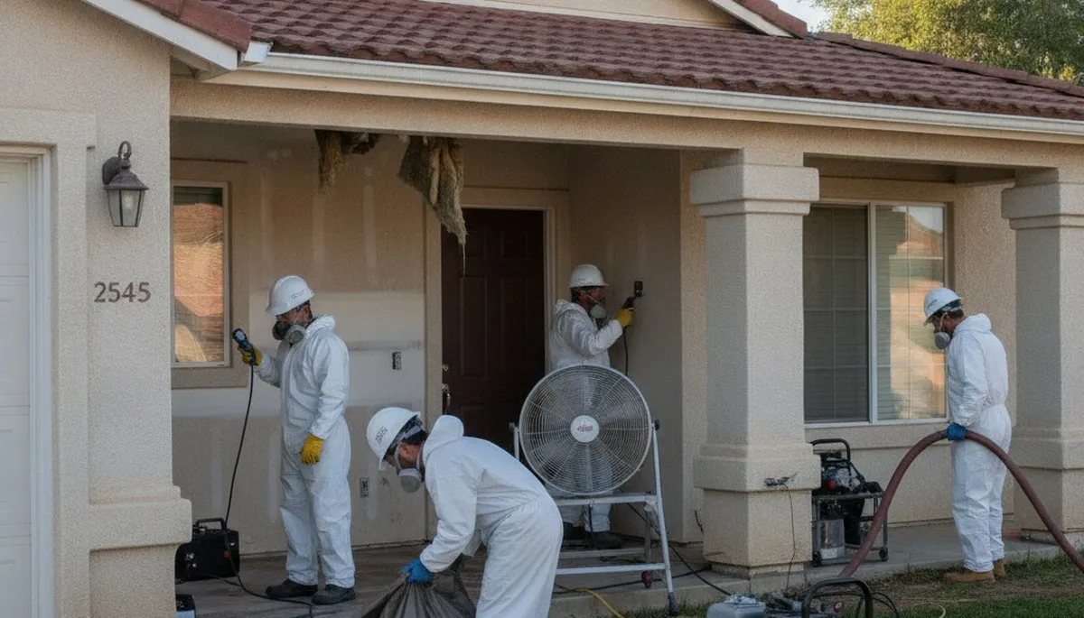 Water damage restoration team in Visalia, CA providing emergency cleanup and repair services