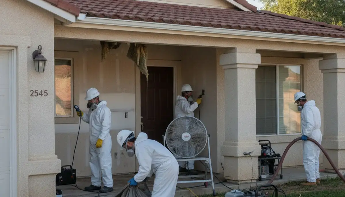 Water damage restoration team in Visalia, CA providing emergency cleanup and repair services