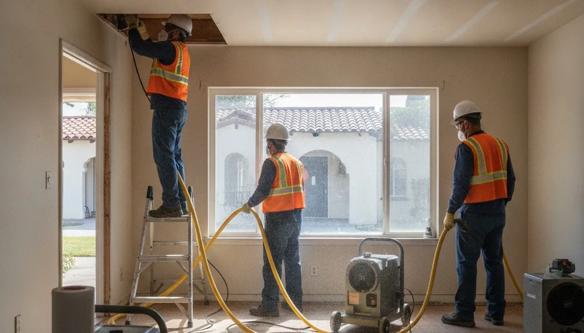 Water damage restoration crew in Visalia, CA serving residential and commercial properties